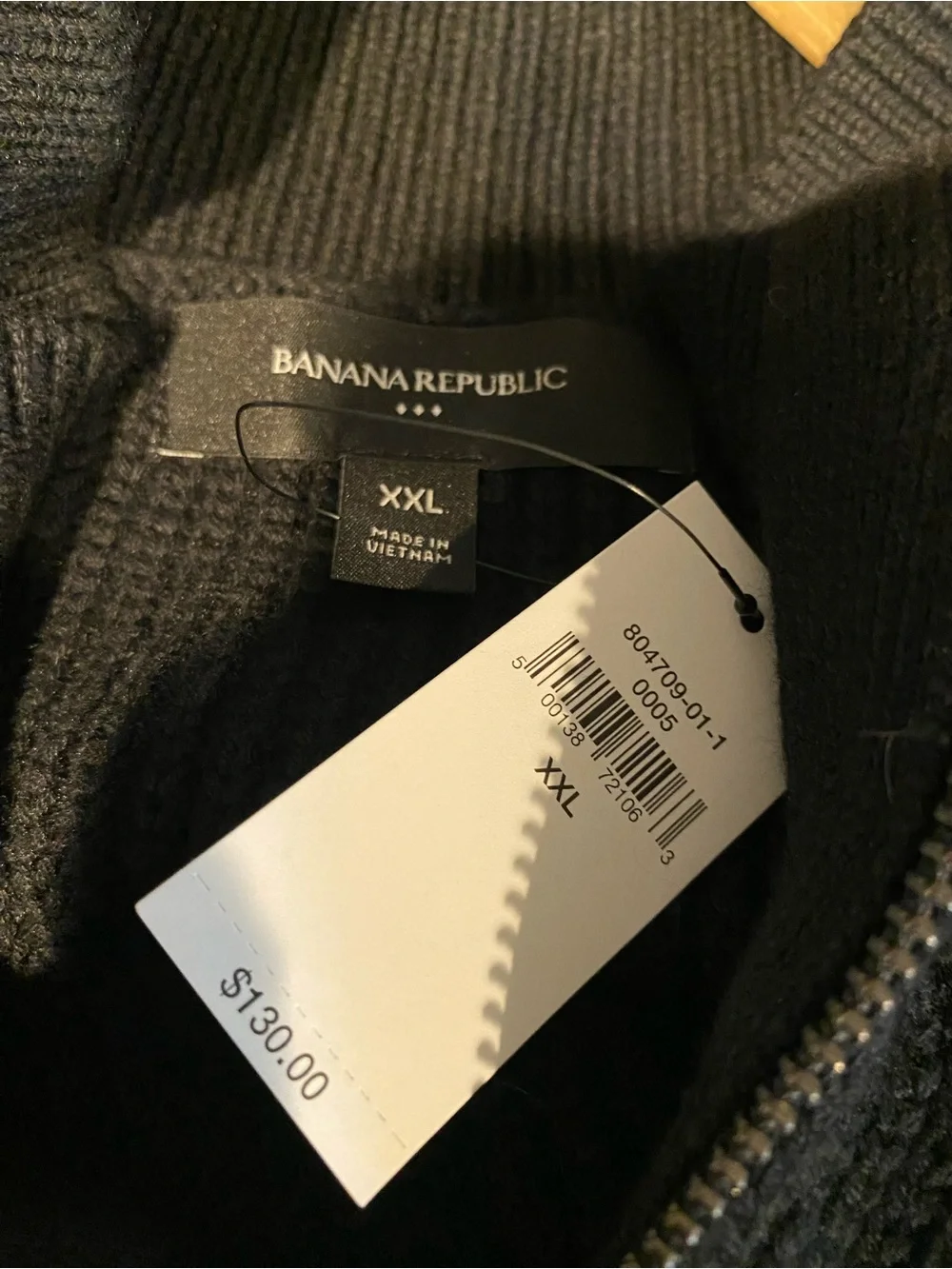 NEW BANANA REPUBLIC BLACK FULL ZIP CARDIGAN SWEATER SZ XXL